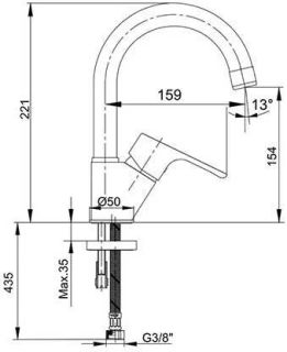 Смеситель для раковины E.C.A. Niobe 102188054EX хром